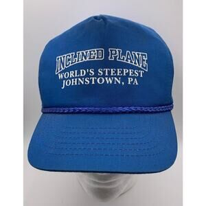 Vintage Johnstown Inclined Plane PA SnapBack blue Hat baseball Cap Trucker New!